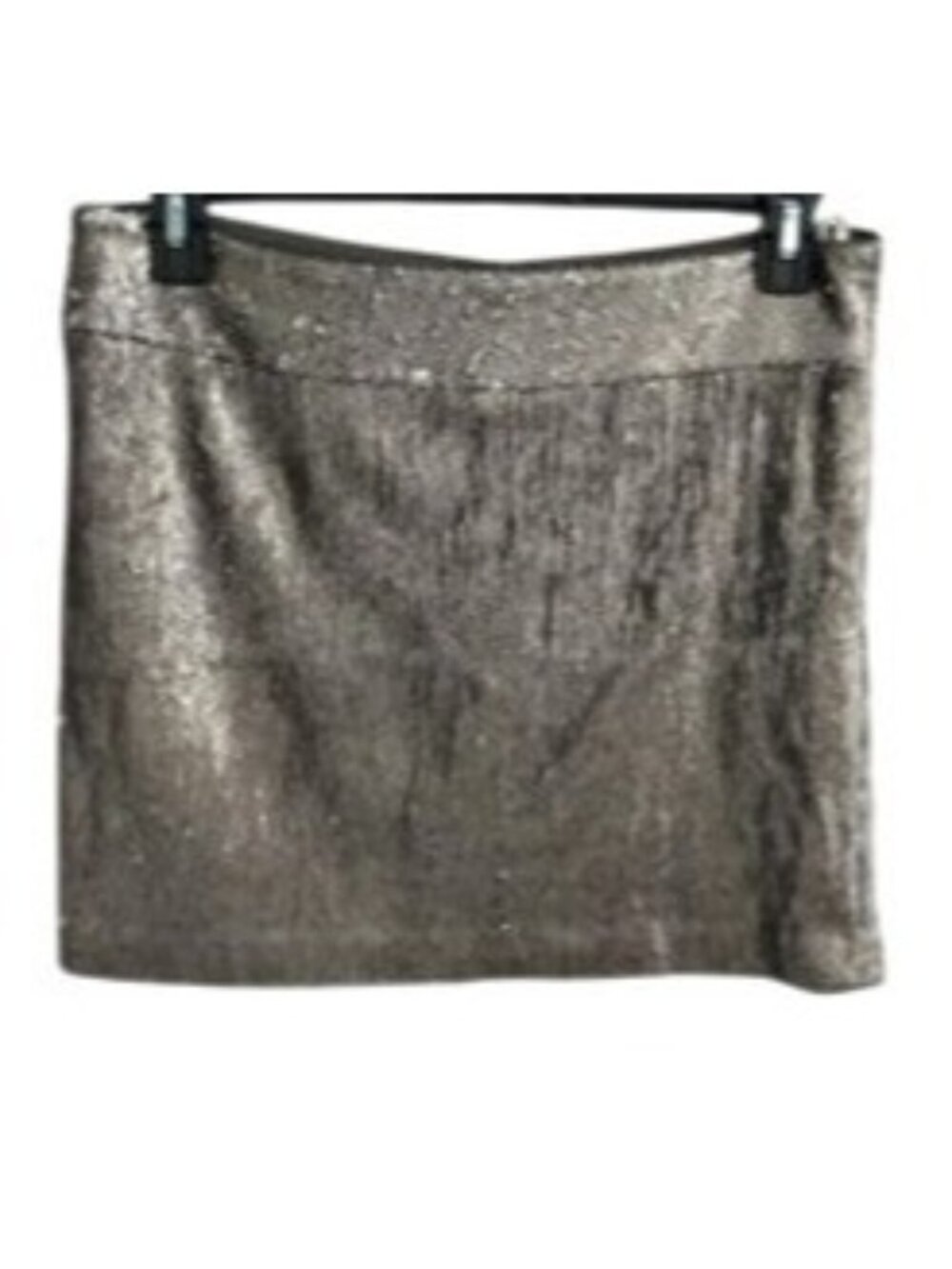 Halston Heritage 10 Silver Sequin Mini Skirt Side Zip Y2K Statement Style NWT